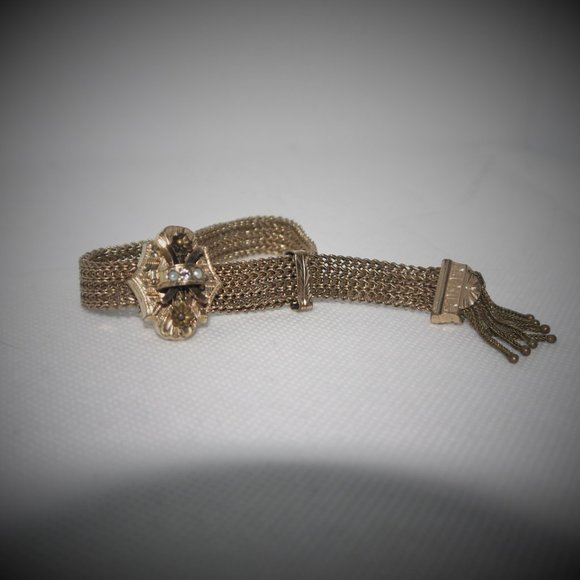 Antique Victorian GF Mesh Slider Bracelet - Picture 5 of 16